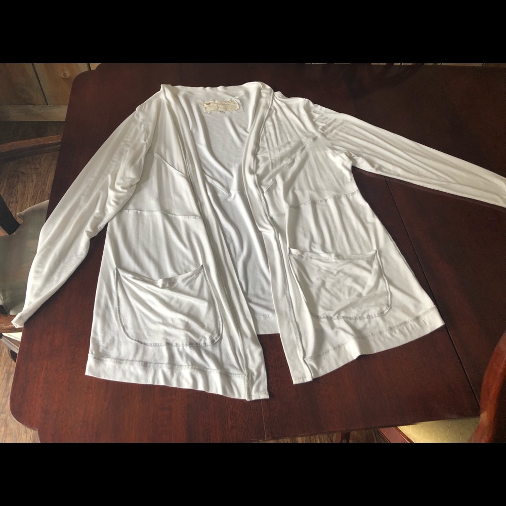 Farmhouse Frocks long sleeve Cardigan white